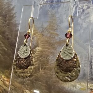 SILVER FOREST Tri‑Tone Drop Dangle Earrings